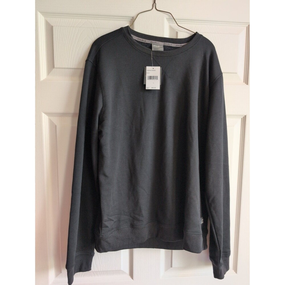 Eddie Bauer Men's Lounge Long Sleeve Soft Fashion Pullover Hoodie Black L